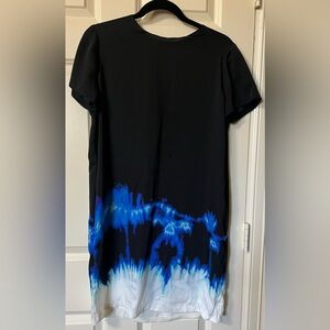 Vince black dress with blue and white tie dye - size 8